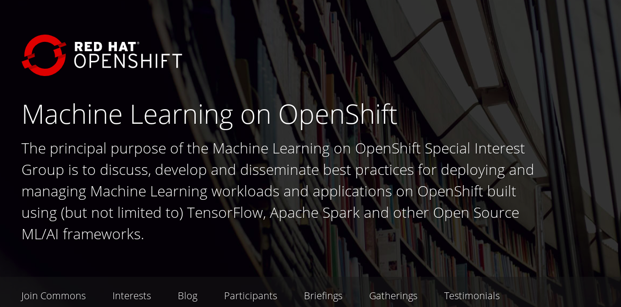 Grupo de Machine Learning da comunidade OpenShift .